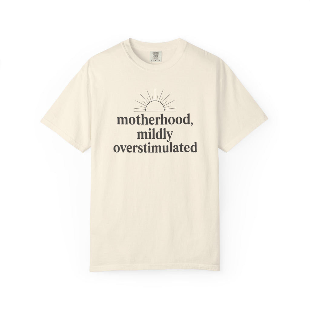 Motherhood Mildly Overstimulated Sunrise T-shirt