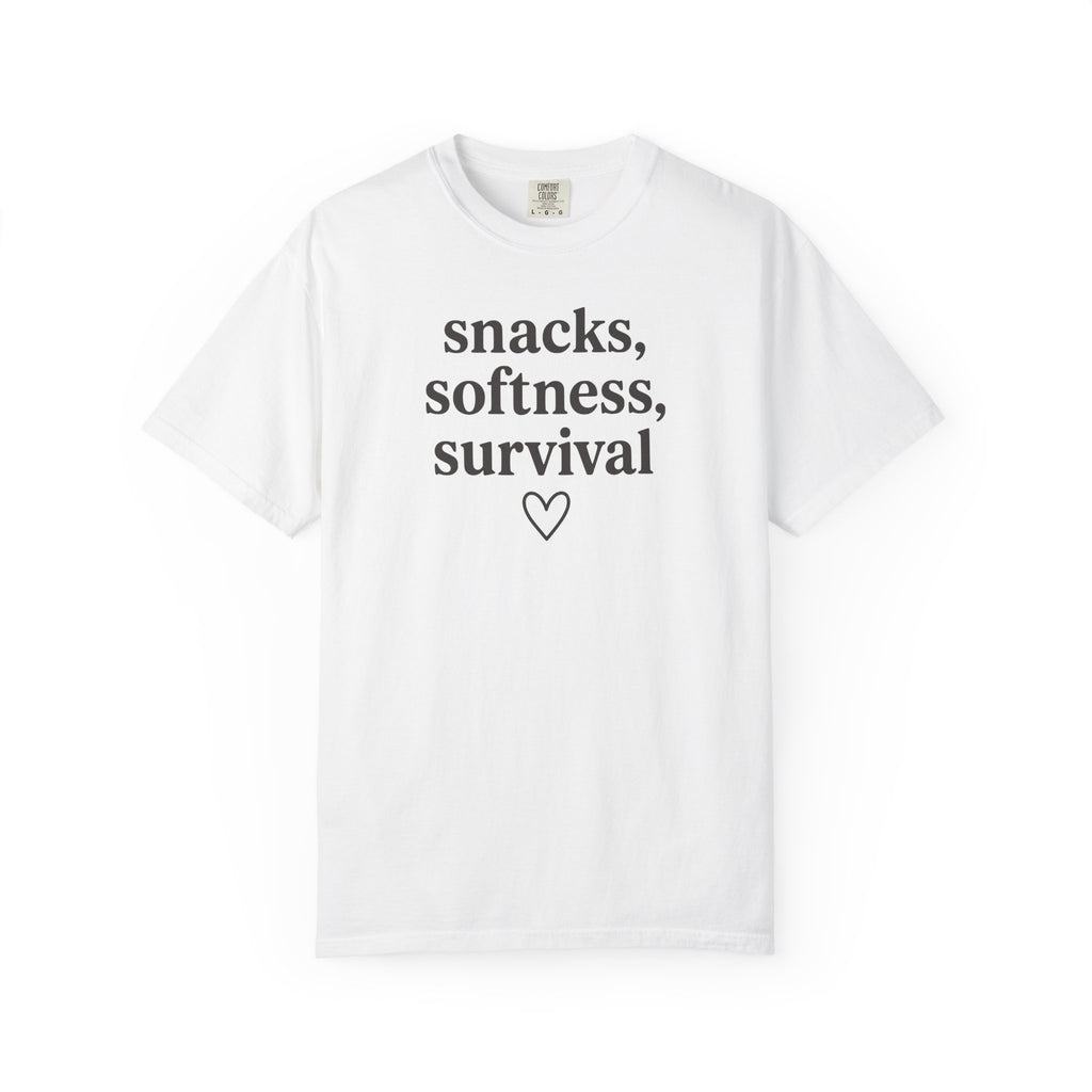 Snacks Softness Survival Heart T-shirt