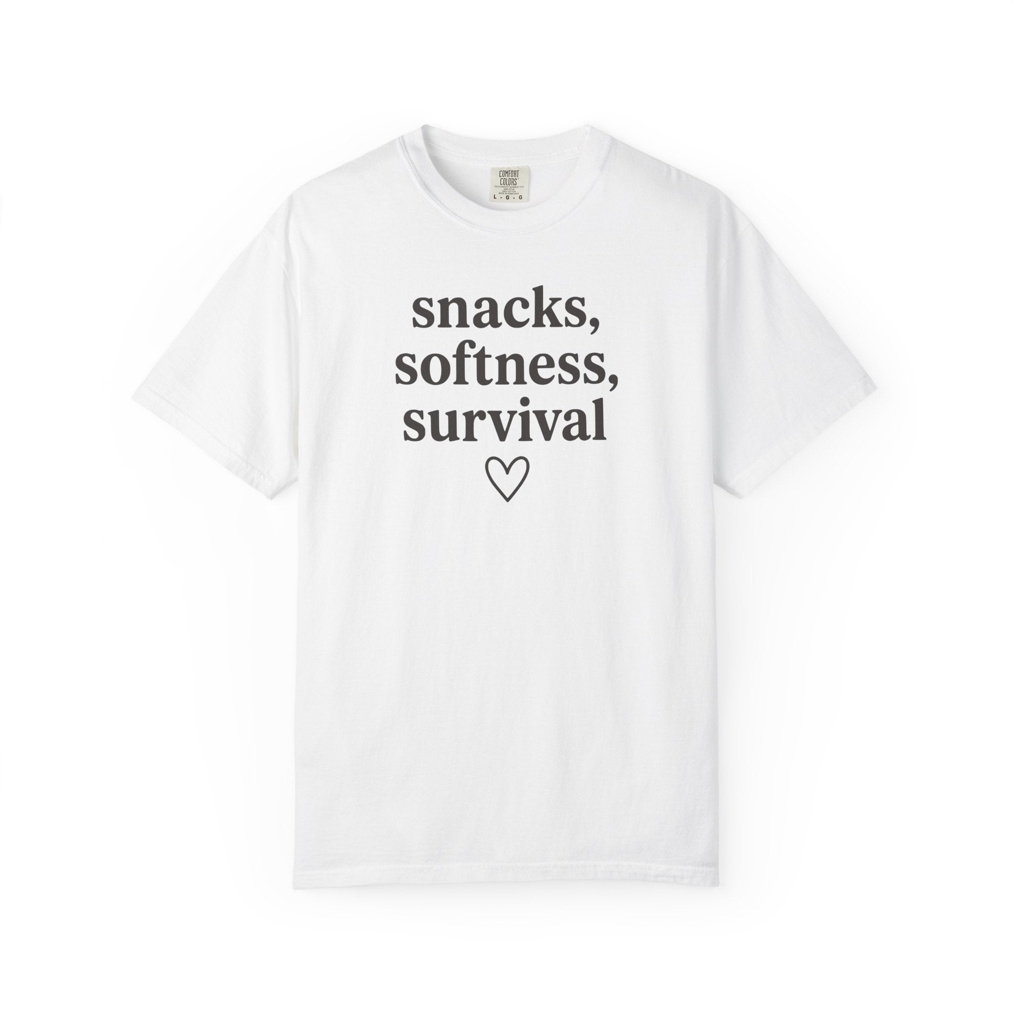 Snacks Softness Survival Heart T-shirt