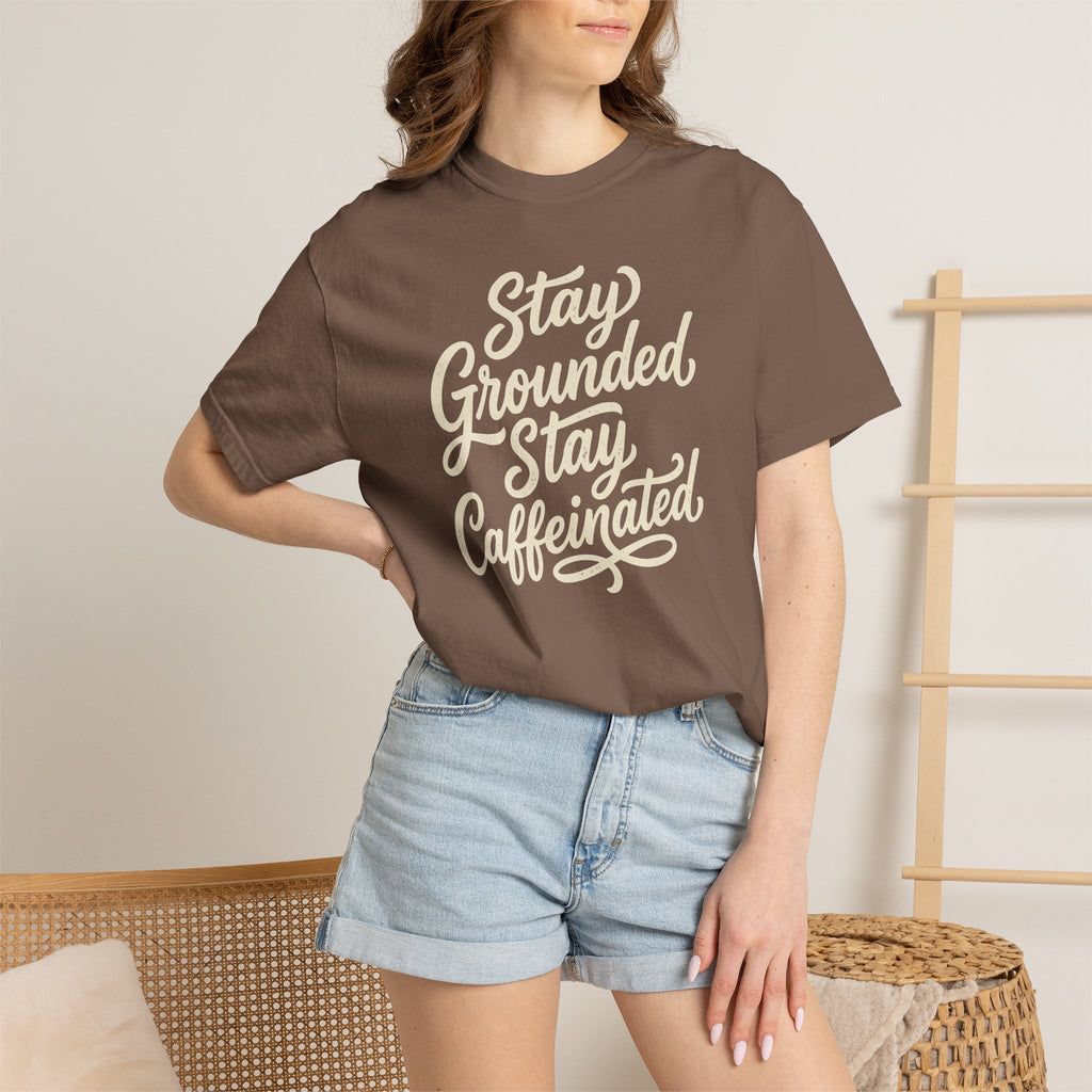 Stay Grounded Stay Caffeinated Curvy T-shirt