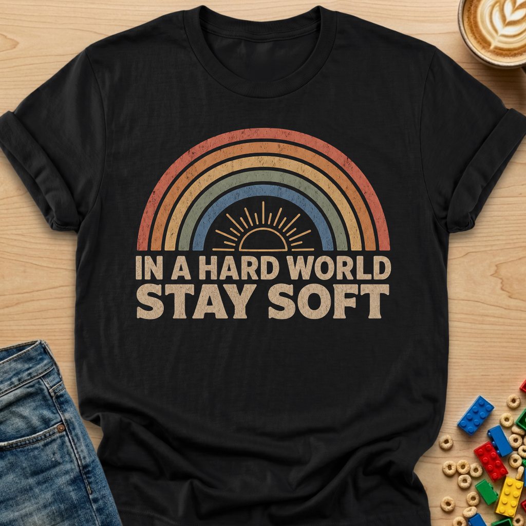 In A Hard World Stay Soft Rainbow T-shirt