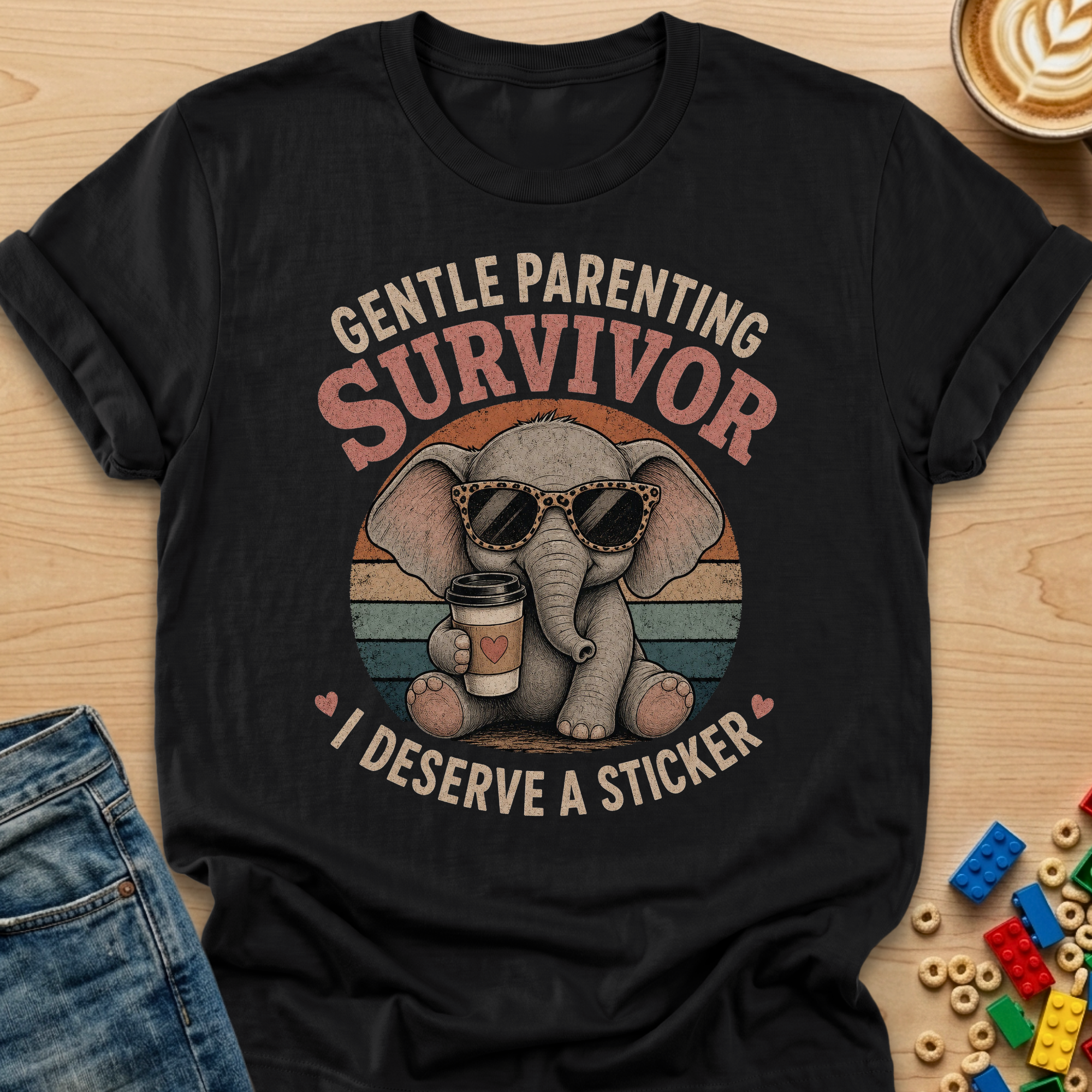 Gentle Parenting Survivor I Deserve A Sticker Elephant T-shirt