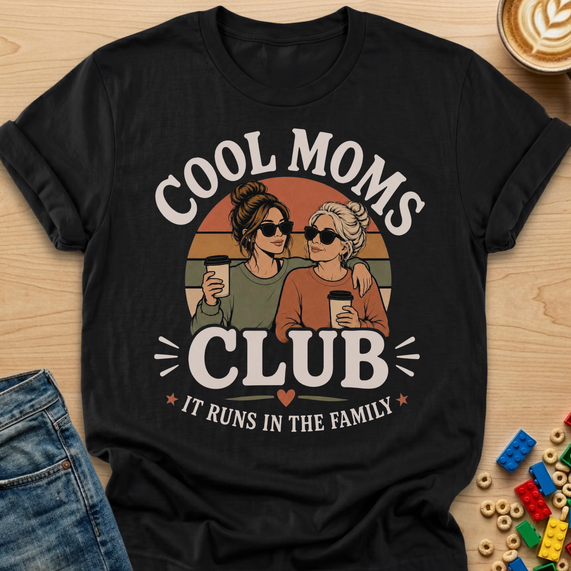 Cool Moms Club It Runs In The Family Grandma T-shirt