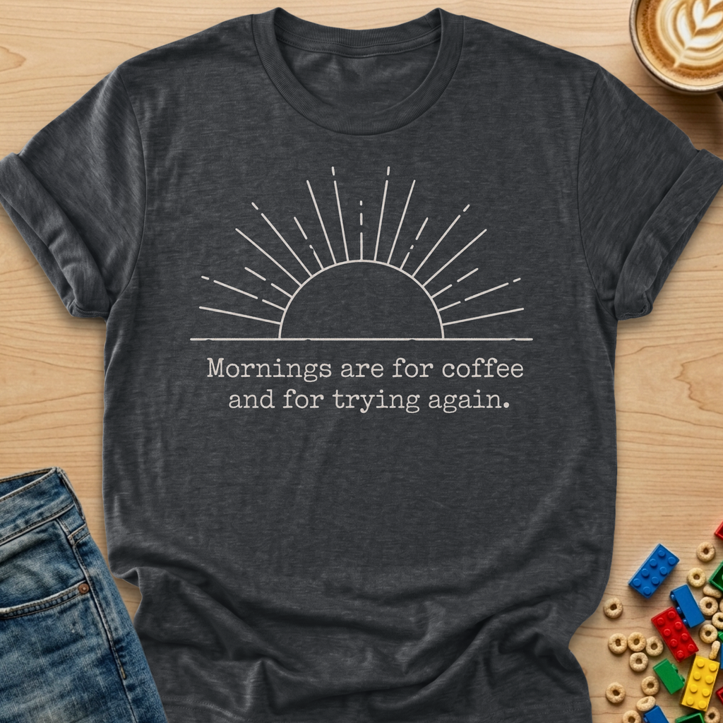 Mornings Are For Coffee and For Trying Again Sunrise T-shirt