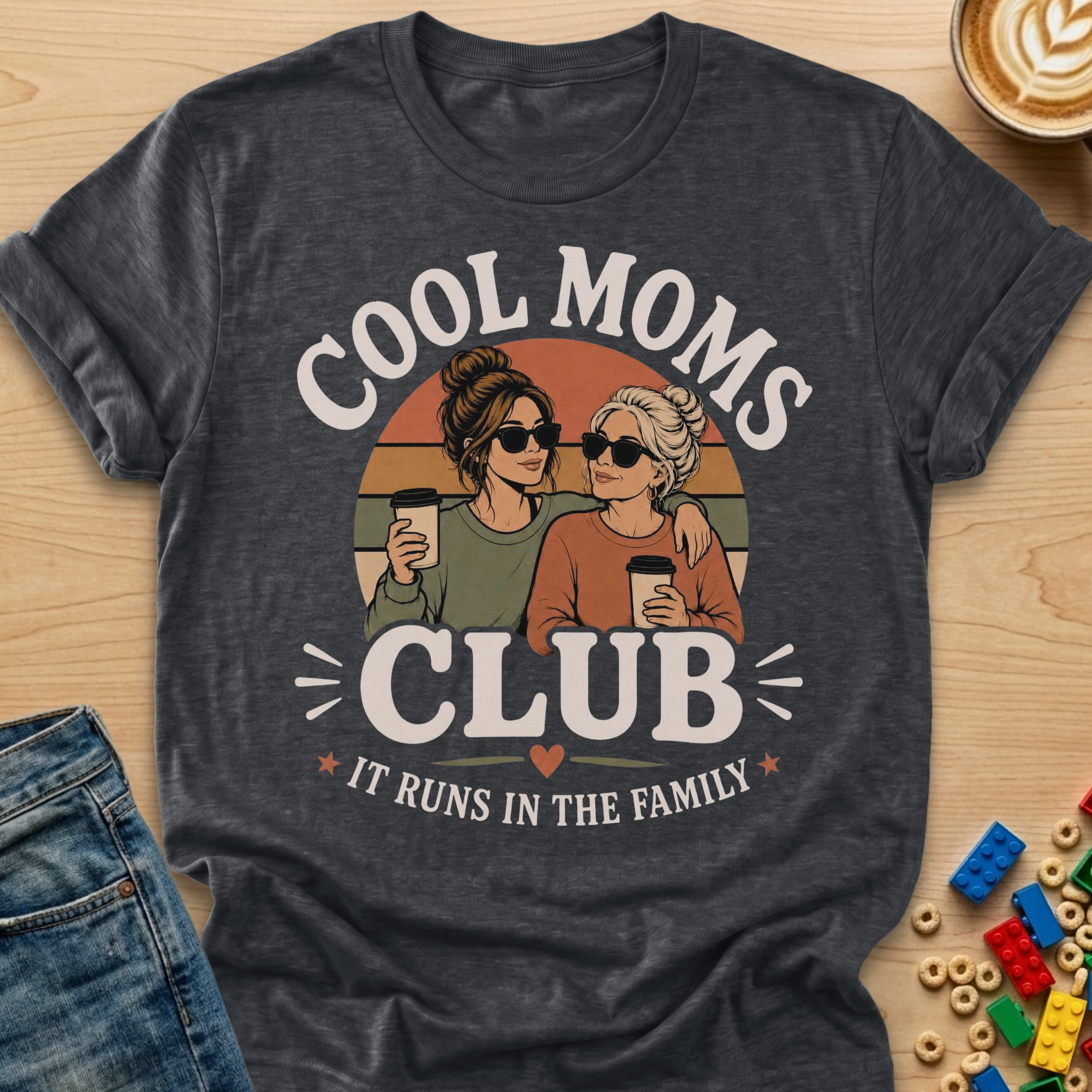 Cool Moms Club It Runs In The Family Grandma T-shirt