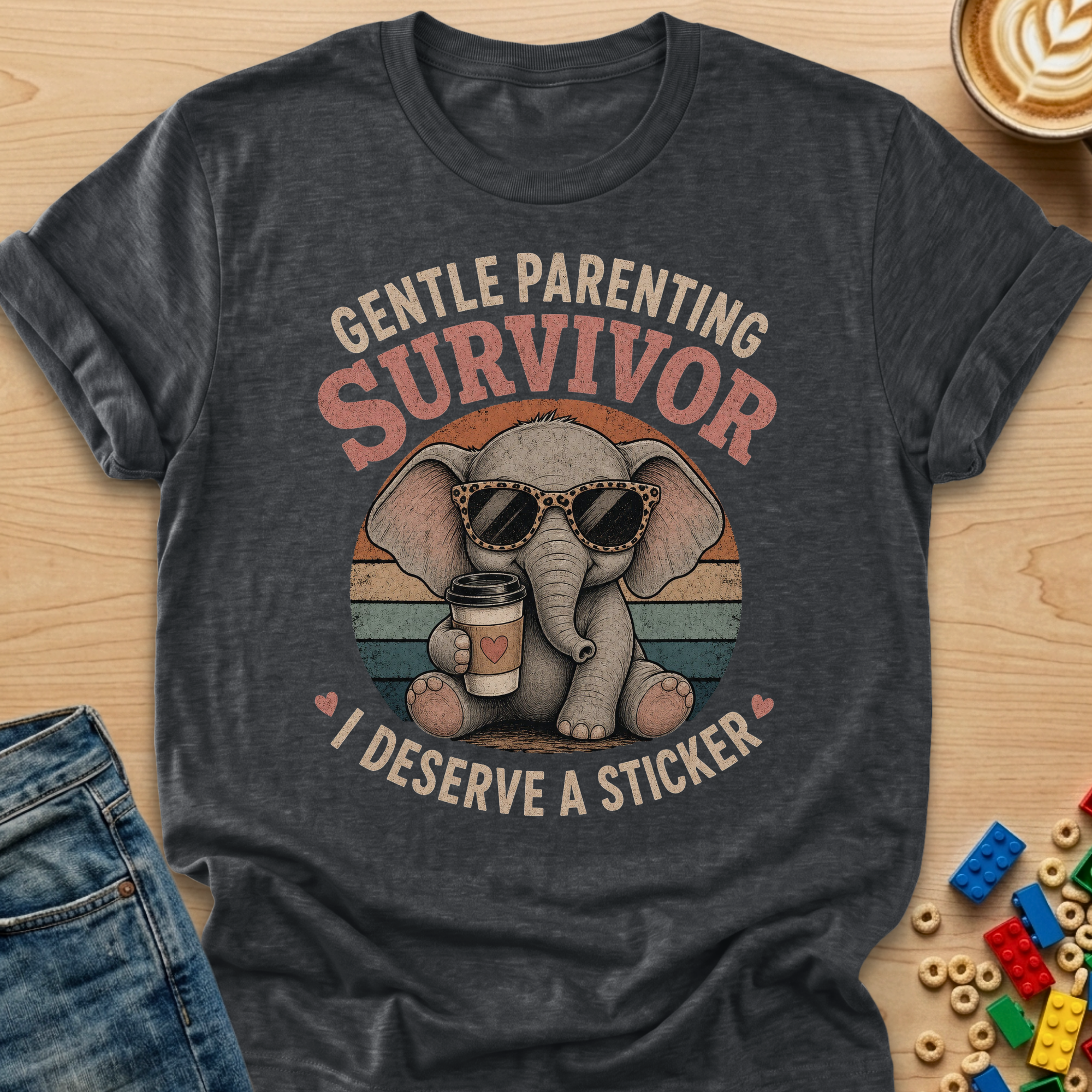 Gentle Parenting Survivor I Deserve A Sticker Elephant T-shirt