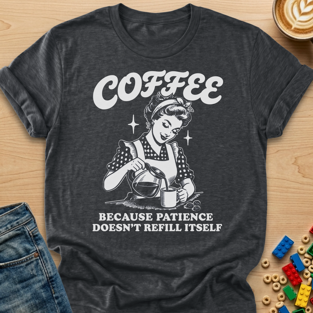 Coffee Because Patience Doesn't Refill Itself Pour T-shirt