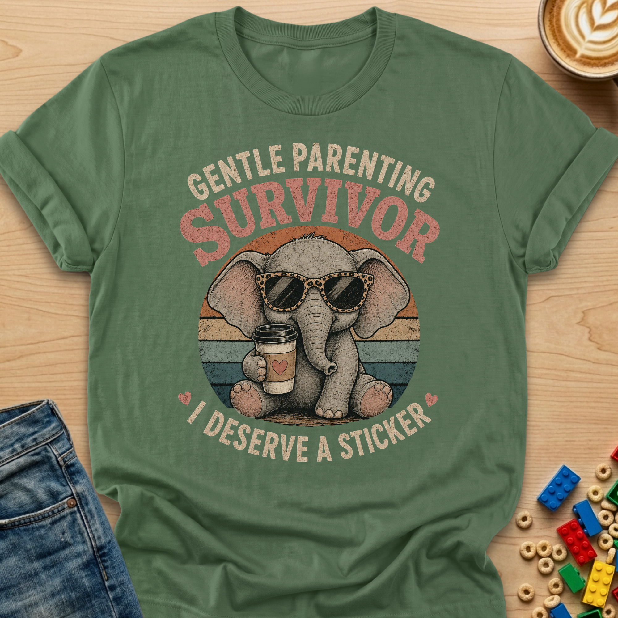Gentle Parenting Survivor I Deserve A Sticker Elephant T-shirt