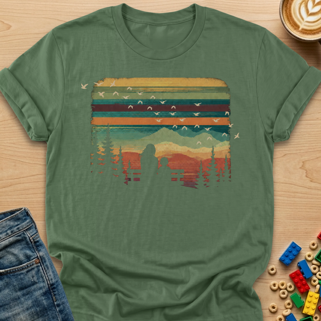 Bench View Son Colorful Sky T-shirt