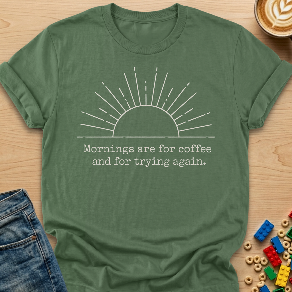Mornings Are For Coffee and For Trying Again Sunrise T-shirt