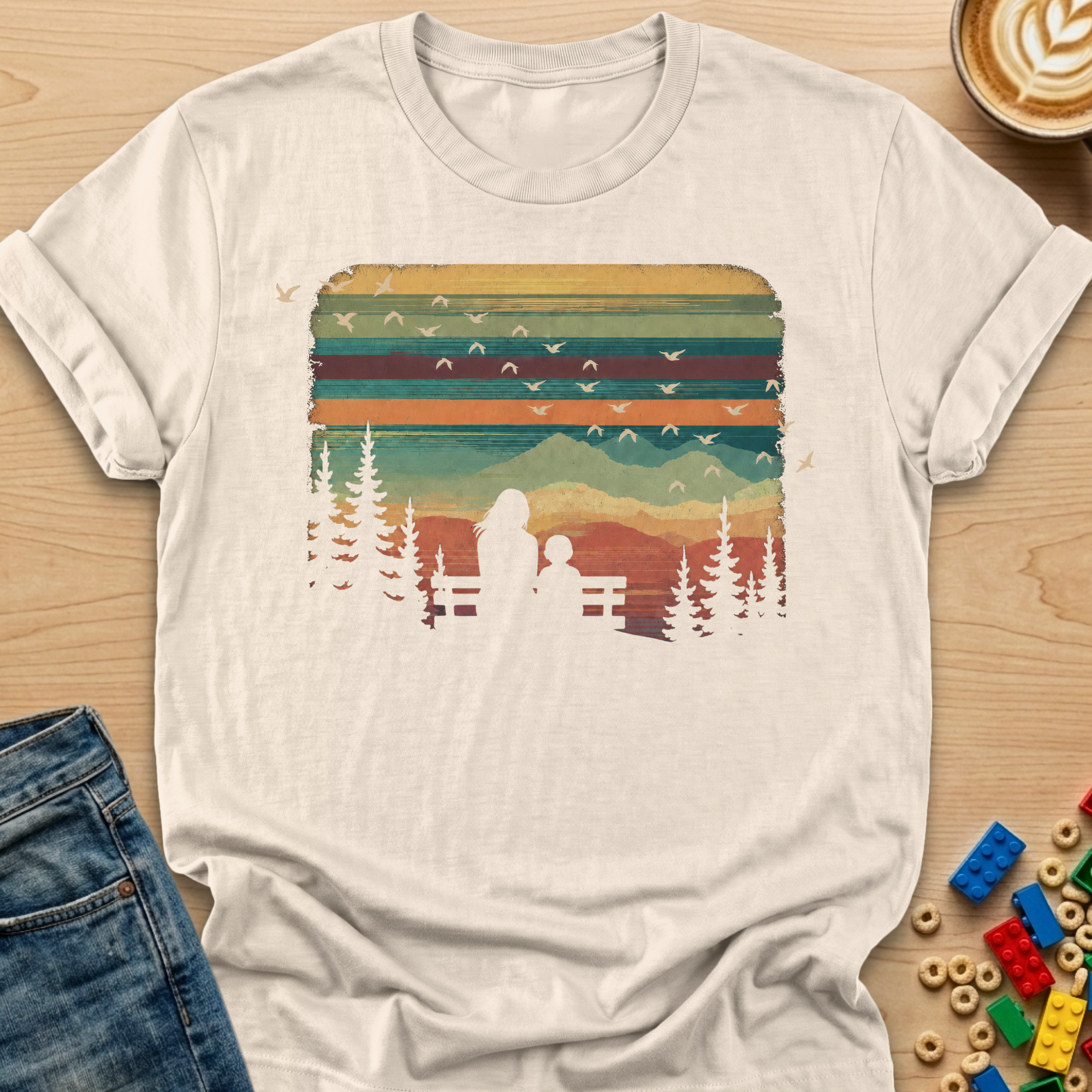 Bench View Son Colorful Sky T-shirt