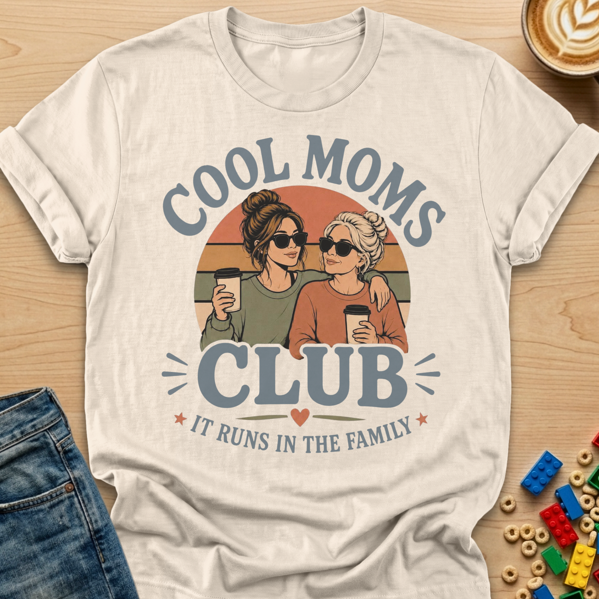 Cool Moms Club It Runs In The Family Grandma T-shirt