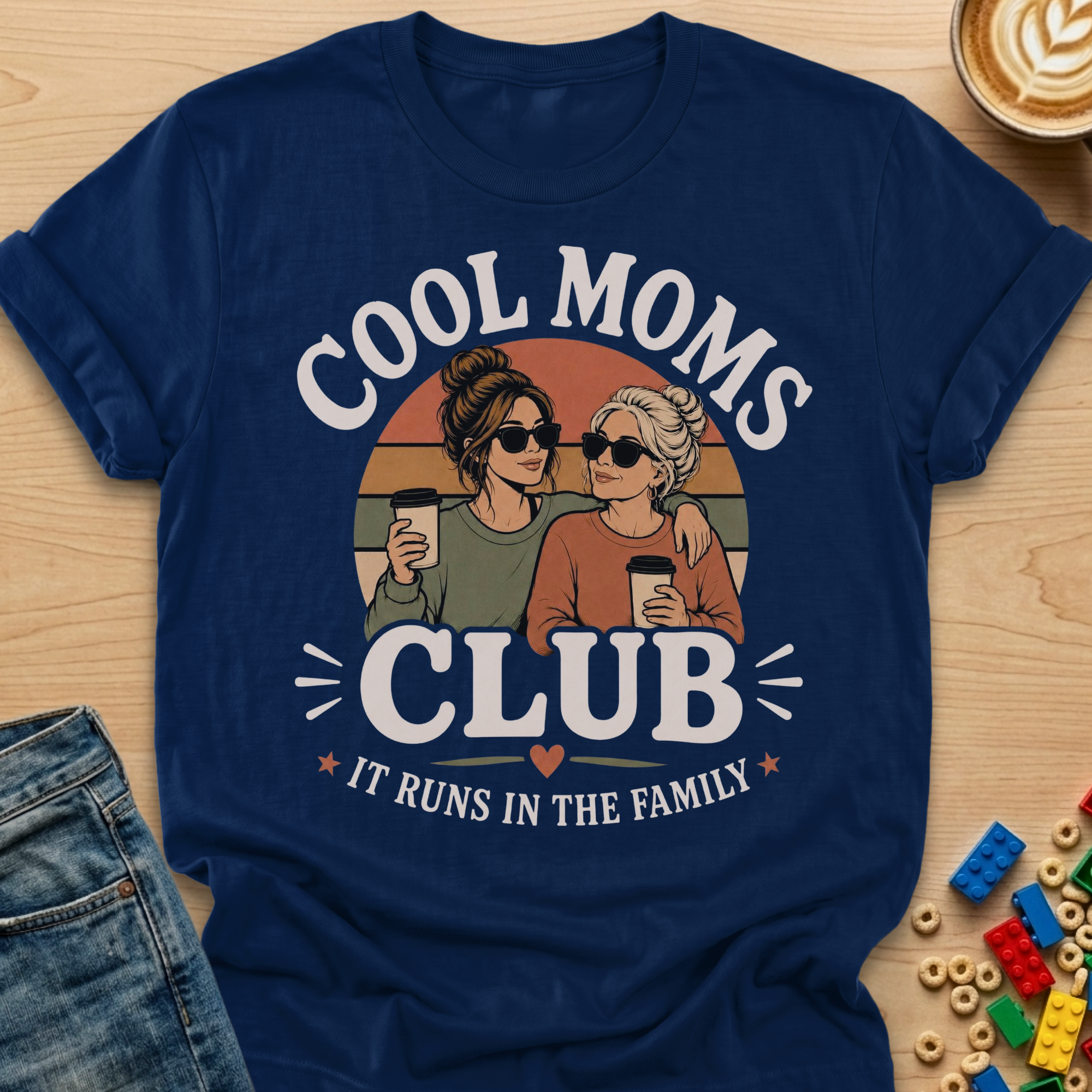 Cool Moms Club It Runs In The Family Grandma T-shirt