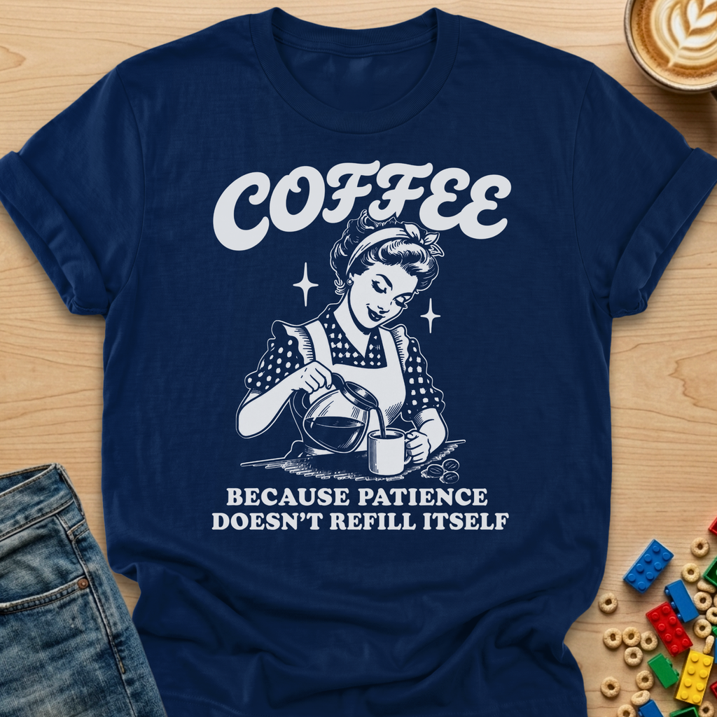 Coffee Because Patience Doesn't Refill Itself Pour T-shirt