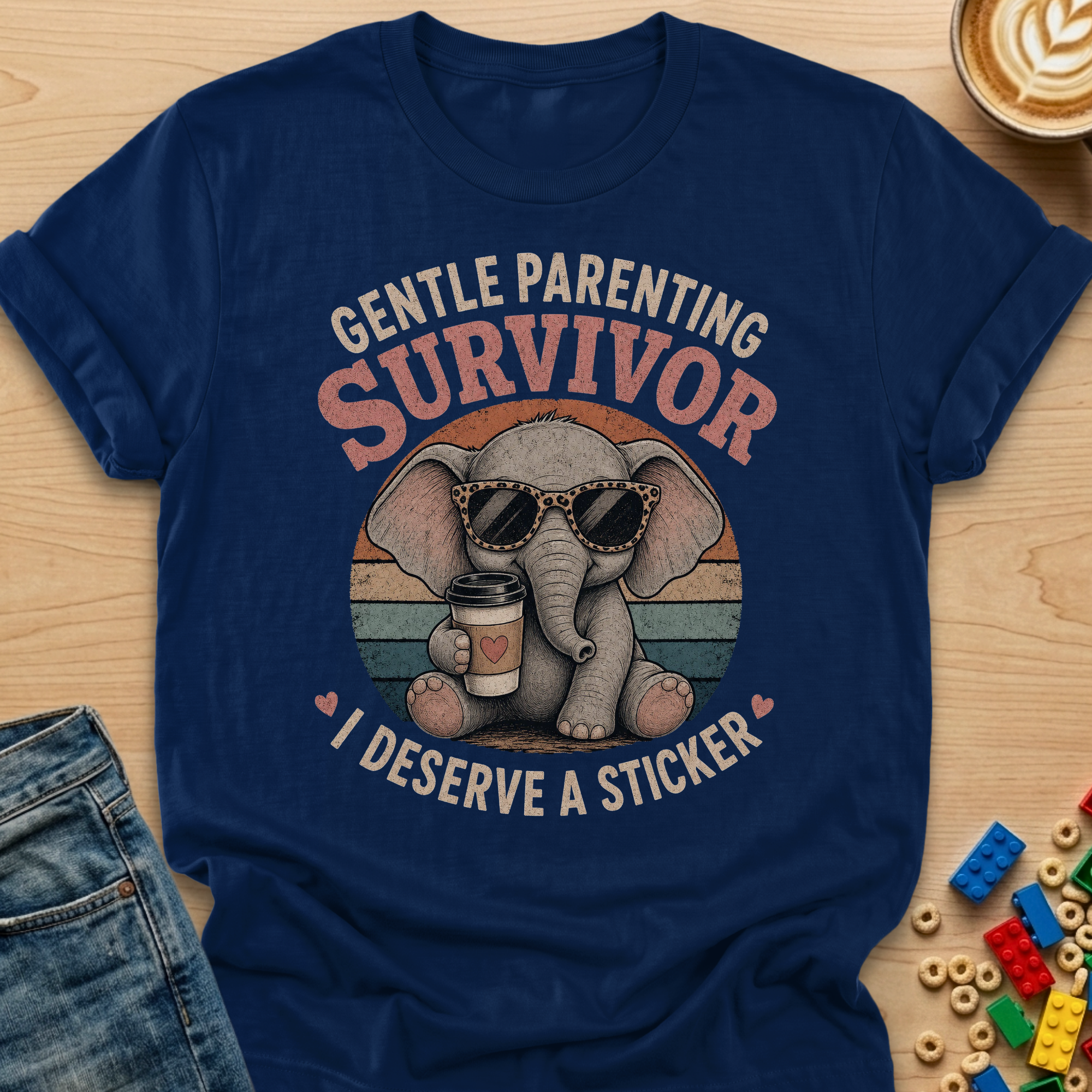 Gentle Parenting Survivor I Deserve A Sticker Elephant T-shirt