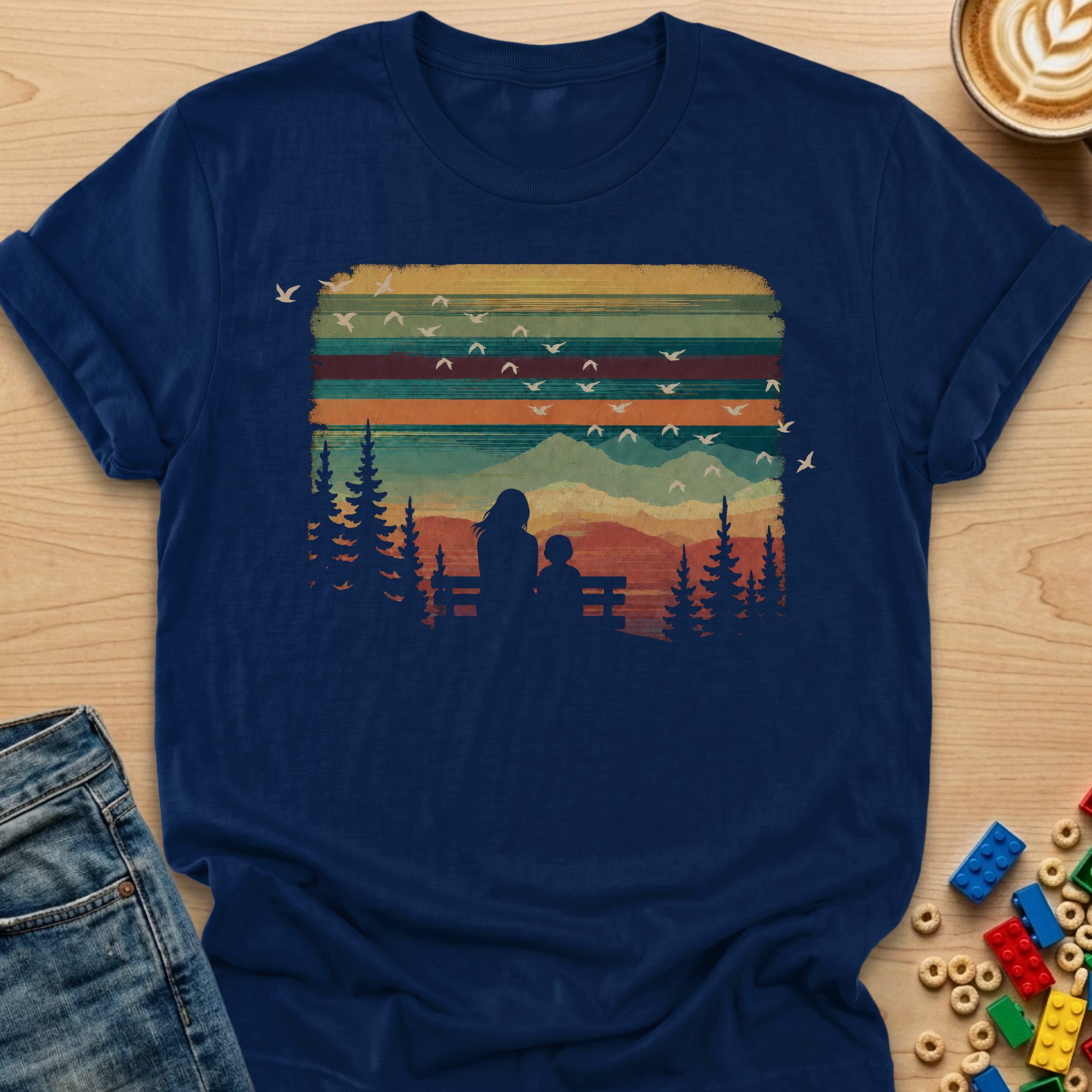 Bench View Son Colorful Sky T-shirt