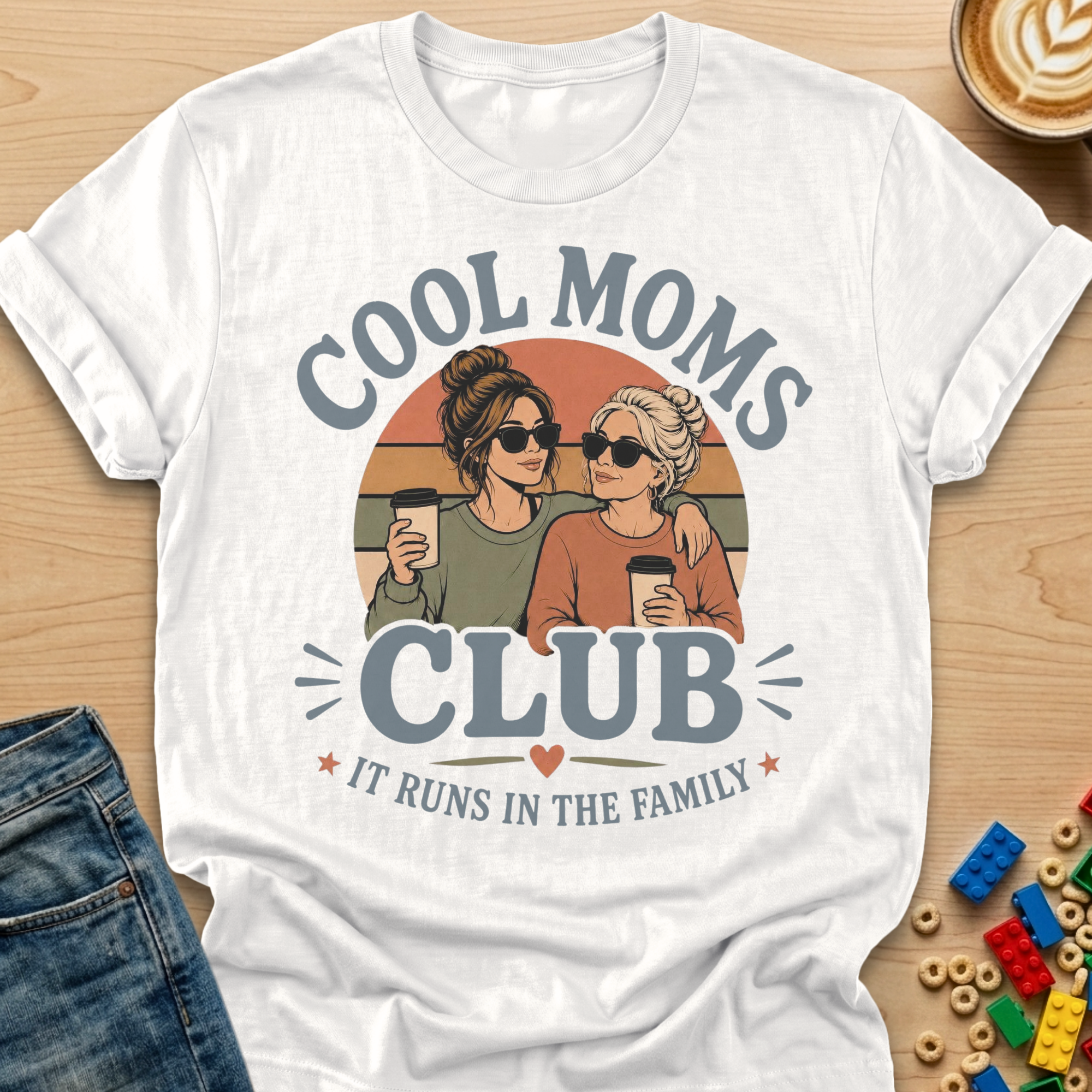 Cool Moms Club It Runs In The Family Grandma T-shirt