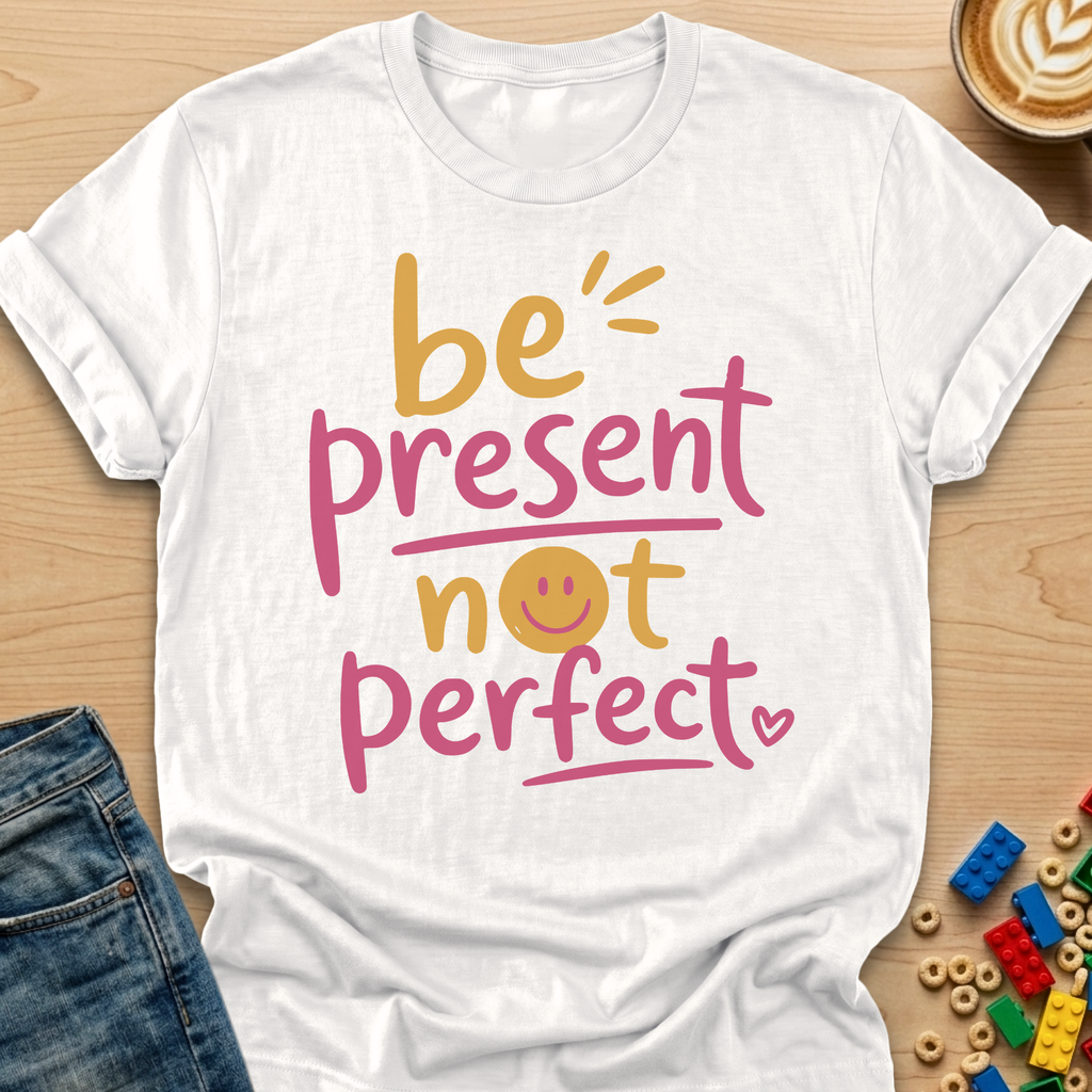 Be Present Not Perfect Smiley T-shirt