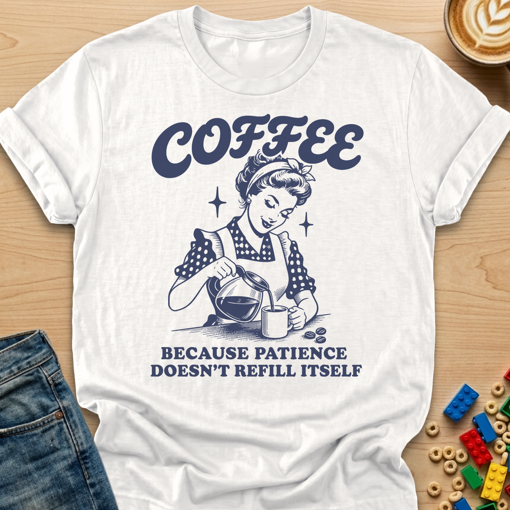 Coffee Because Patience Doesn't Refill Itself Pour T-shirt